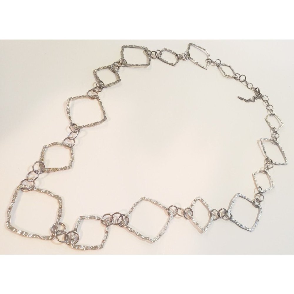 Vintage VCLM Silver Tone Necklace Estate Signed 40 inches - Picture 3 of 7